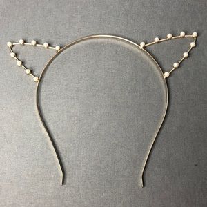 Cat Ear Headband with Pearls